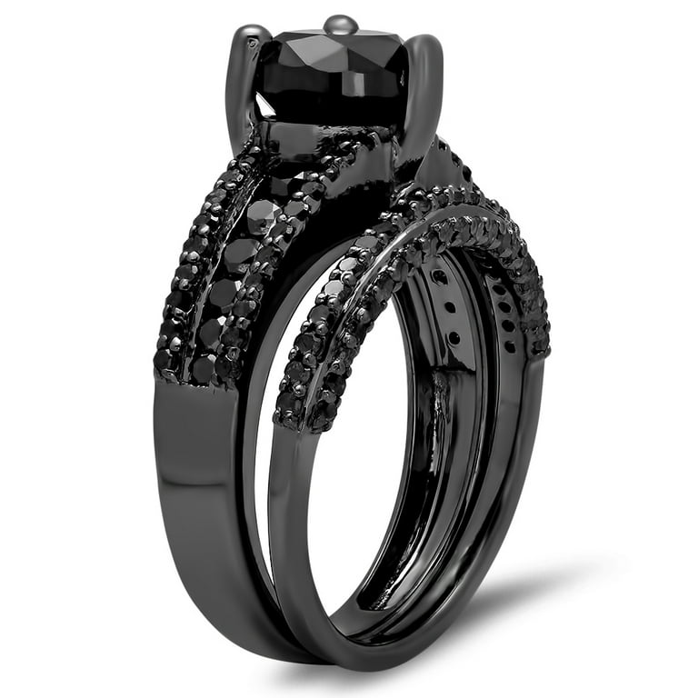 Dazzlingrock Collection Carat (ctw) Black Rhodium Plated