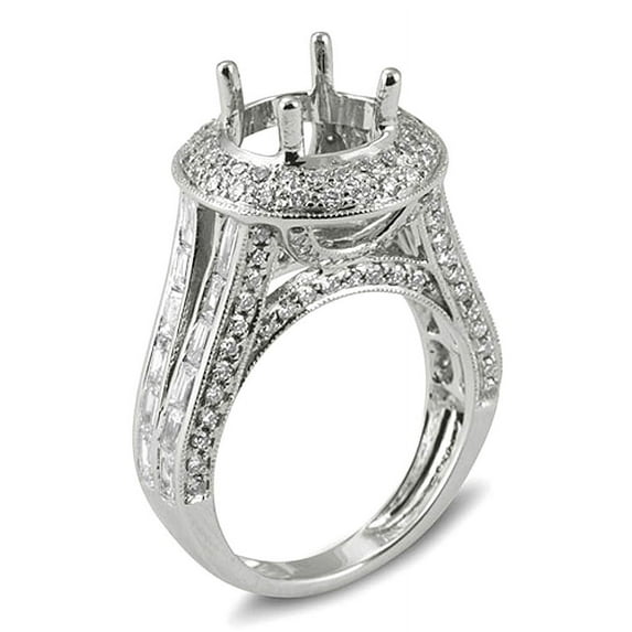 Dazzlingrock Collection 2.45 Carat (Ctw) 14k Round Diamond Ladies Bridal Semi Mount Engagement Ring (No Center Stone), White Gold, Size 7