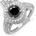 thumbnail image 1 of Dazzlingrock Collection 2.56 Carat (ctw) 14K Black & White Diamond Vintage Halo Engagement Bridal Ring, White Gold, Size 5, 1 of 1