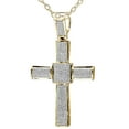 thumbnail image 1 of Dazzlingrock Collection 3.00 Carat (ctw) 18K Yellow Gold Plated Sterling Silver White Diamond Micro Pave Mens Hip Hop Style Religious Cross Pendant Necklace, FREE CHAIN, 1 of 3