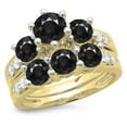 thumbnail image 1 of Dazzlingrock Collection 3.10 Carat (ctw) 14K Black & White Diamond 3 Stone Engagement Ring Set 3 1/10 CT, Yellow Gold, Size 7, 1 of 1