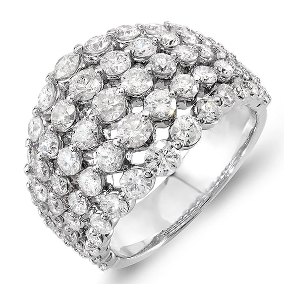 Dazzlingrock Collection 3.25 Carat (ctw) 10k Round Diamond Ladies Cocktail Right Hand Ring, White Gold, Size 6