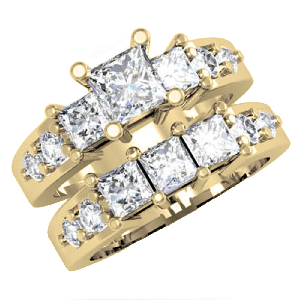 14K Rose Gold Complete Bridal Diamond Ring (7/8 Ct. Tw.) - International Gems