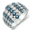 thumbnail image 1 of Dazzlingrock Collection 3.25 Carat (ctw) 14k Round Blue & White Diamond Ladies Cocktail Right Hand Ring 3 1/4 CT, White Gold, Size 5, 1 of 1