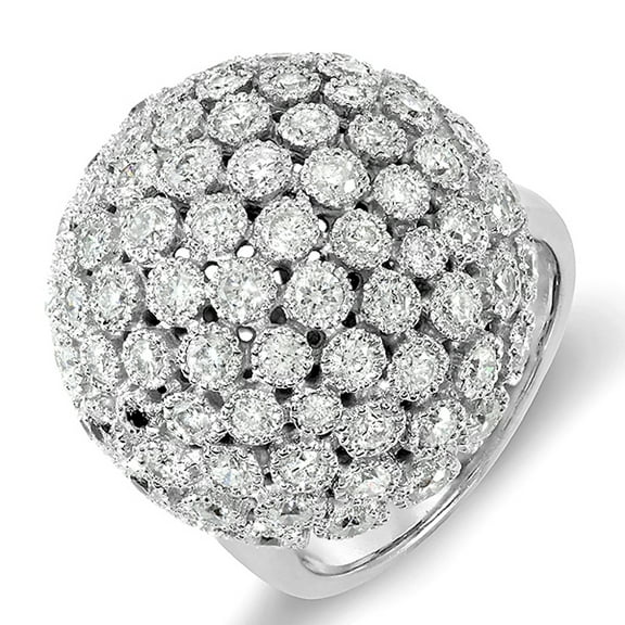 Dazzlingrock Collection 3.25 Carat (ctw) 14k Round Diamond Ladies Cocktail Ring, White Gold, Size 7