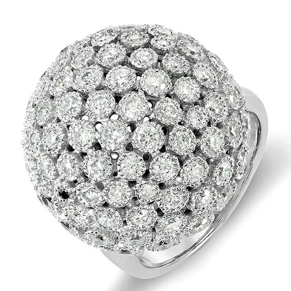 Dazzlingrock Collection 3.25 Carat (ctw) 14k Round Diamond Ladies Cocktail Ring, White Gold, Size 9