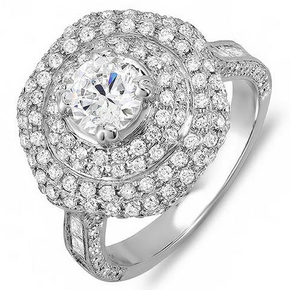 Dazzlingrock Collection 3.60 Carat (Ctw) 14k Round Diamond Semi Mount Round Diamond for Center Engagement Bridal Ring (No Center Stone), White Gold, Size 6