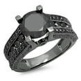 thumbnail image 1 of Dazzlingrock Collection 3.95 Carat (ctw) Black Rhodium Plated 10K Black Diamond Ladies Engagement Ring, White Gold, Size 5, 1 of 4