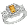 thumbnail image 1 of Dazzlingrock Collection 4.80 Carat (ctw) 18K Citrine & White Cubic Zirconia CZ Bridal Engagement Ring, White Gold, Size 5.5, 1 of 6