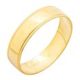 thumbnail image 1 of Dazzlingrock Collection 4MM Plain Domed Milgrain Traditional Fit Unisex Wedding Band | 10K Yellow Gold, Size 6, 1 of 3