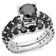 thumbnail image 1 of Dazzlingrock Collection 5.25 Carat (ctw) 10K Black Diamond Bridal Engagement Ring With Matching Band Set, White Gold, Size 7.5, 1 of 4