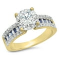 thumbnail image 1 of Dazzlingrock Collection 5.80 Carat (ctw) 14K Blue & White Cubic Zirconia CZ Engagement Ring, Yellow Gold, Size 8.5, 1 of 4