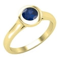 thumbnail image 1 of Dazzlingrock Collection 5mm Round Blue Sapphire Solitaire Engagement Ring for Women (Color Blue, Clarity Highly Included) in 10K Yellow Gold, Size 7.5, 1 of 5