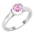 thumbnail image 1 of Dazzlingrock Collection 5mm Round Pink Sapphire Solitaire Engagement Ring for Women (Color Pink, Clarity Highly Included) in 10K White Gold, Size 6, 1 of 5
