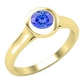 thumbnail image 1 of Dazzlingrock Collection 5mm Round Tanzanite Solitaire Engagement Ring for Women (Color Violet-Blue, Clarity Moderately Included) in 10K Yellow Gold, Size 6, 1 of 5