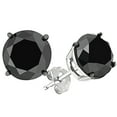 thumbnail image 1 of Dazzlingrock Collection 6.00 Carat (ctw) Round Cut Black Diamond Ladies Stud Earrings 6 CT, Sterling Silver, 1 of 1