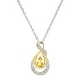 thumbnail image 1 of Dazzlingrock Collection 6X4mm Pear Citrine & Round White Diamond Swirl Infinity Teardrop Pendant for Women with 18 Inch Silver Chain (0.10 ctw, Color I-J, Clarity I1-I2) in 18K Yellow Gold, 1 of 4