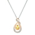 thumbnail image 1 of Dazzlingrock Collection 6X4mm Pear Citrine & Round White Diamond Swirl Infinity Teardrop Pendant for Women with 18 Inch Silver Chain (0.10 ctw, Color I-J, Clarity I1-I2) in 14K Rose Gold, 1 of 4