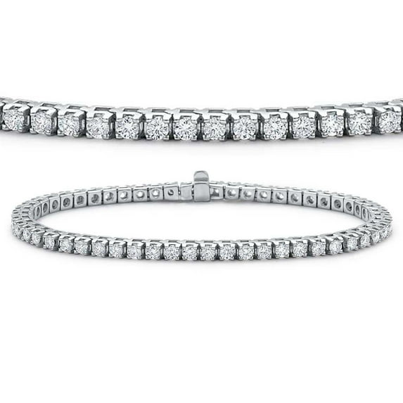 Dazzlingrock Collection 7.00 Carat (ctw) 14K Round Cut Real Diamond Ladies Tennis Bracelet 7 CT, White Gold