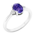 thumbnail image 1 of Dazzlingrock Collection 7X5 mm Oval & Round Diamond Bridal Promise Ring | 925 Sterling Silver, Size 7, 1 of 4