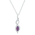 thumbnail image 1 of Dazzlingrock Collection 8X4mm Marquise Amethyst & Round White Diamond Twist Infinity Pendant for Women with 18 Inch Silver Chain (0.05 ctw, Color I-J, Clarity I1-I2) in 14K White Gold, 1 of 6