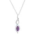 thumbnail image 1 of Dazzlingrock Collection 8X4mm Marquise Amethyst & Round White Diamond Twist Infinity Pendant for Women with 18 Inch Silver Chain (0.05 ctw, Color I-J, Clarity I2-I3) in 10K White Gold, 1 of 6