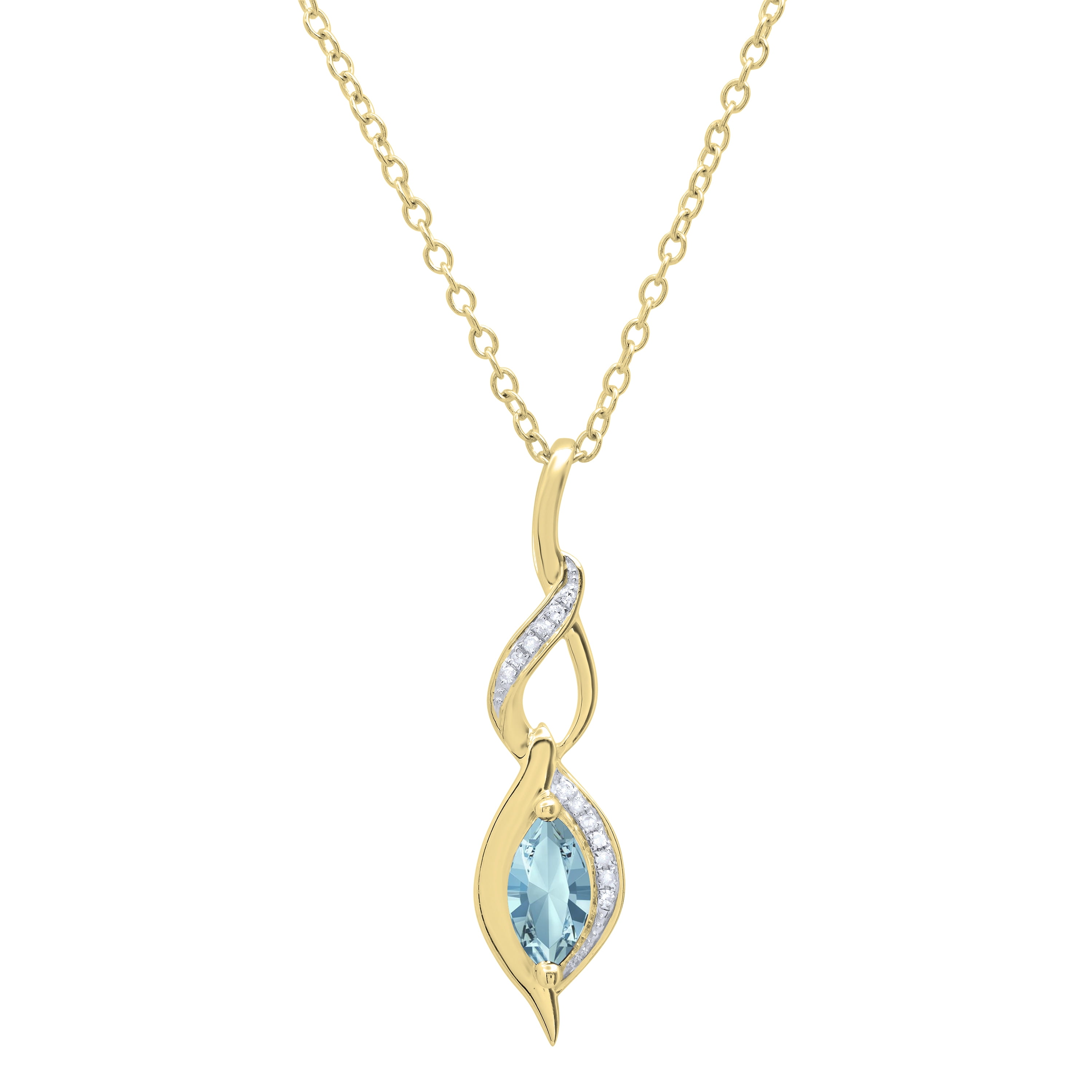 Twist Infinity 3-Stone Pendant Necklace - Choose Your Gem & Metal (10K-18K Gold Or Sterling Silver) - View #6
