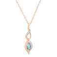thumbnail image 1 of Dazzlingrock Collection 8X4mm Marquise Aquamarine & Round White Diamond Twist Infinity Pendant for Women with 18 Inch Gold Chain (0.05 ctw, Color I-J, Clarity I2-I3) in 10K Rose Gold, 1 of 4