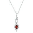 thumbnail image 1 of Dazzlingrock Collection 8X4mm Marquise Garnet & Round White Diamond Twist Infinity Pendant for Women with 18 Inch Silver Chain (0.05 ctw, Color I-J, Clarity I1-I2) in 14K White Gold, 1 of 4