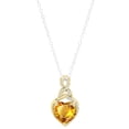 thumbnail image 1 of Dazzlingrock Collection 8mm Heart Shaped Citrine & Round White Diamond Infinity Style Pendant for Women with 18 Inch Silver Chain (0.15 ctw, Color I-J, Clarity I1-I2) in 14K Yellow Gold, 1 of 3