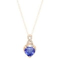 thumbnail image 1 of Dazzlingrock Collection 8mm Heart Shaped Tanzanite & Round White Diamond Infinity Style Pendant for Women with 18 Inch Gold Chain (0.15 ctw, Color I-J, Clarity I1-I2) in 14K Rose Gold, 1 of 3