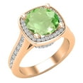thumbnail image 1 of Dazzlingrock Collection 8mm Round Peridot & White Diamond with Princess Halo Style Engagement Ring for Women (0.75 ctw, Color I-J, Clarity I1-I2) in 14K Rose Gold, Size 8.5, 1 of 4