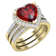 thumbnail image 1 of Dazzlingrock Collection 9mm Heart Shaped Center Garnet with Round White Diamond Halo Style Engagement Ring Set for Women (0.63 ctw, Color I-J, Color I1-I2) in 18K Yellow Gold, Size 5.5, 1 of 4