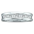 thumbnail image 1 of Dazzlingrock Collection Baguette & Princess Invisible White Diamond Wedding Band For Men 1/2 CT (0.55 ctw, Color I-J,Clarity I2-I3) in 10K White Gold, Size 11, 1 of 3