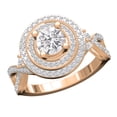 thumbnail image 1 of Dazzlingrock Collection IGI CERTIFIED Round Lab Grown White Diamond Crisscross Split Shank Engagement Ring for Women (2.05 ctw, Color H-I, Clarity SI2) in 18K Rose Gold, Size 6.5, 1 of 6