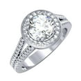 thumbnail image 1 of Dazzlingrock Collection IGI CERTIFIED Round Lab Grown White Diamond Halo Style Split Shank Wedding Ring for Women (1.43 ctw, Color H-I, Clarity SI2) in 18K White Gold, Size 10, 1 of 4
