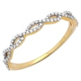 thumbnail image 1 of Dazzlingrock Collection IGI CERTIFIED Round White Diamond Infinity Crossover Swirl Wedding Band Ring for Women (0.20 ctw, Color I-J, Clarity I1-I2) in 14K Yellow Gold, Size 7.5, 1 of 1