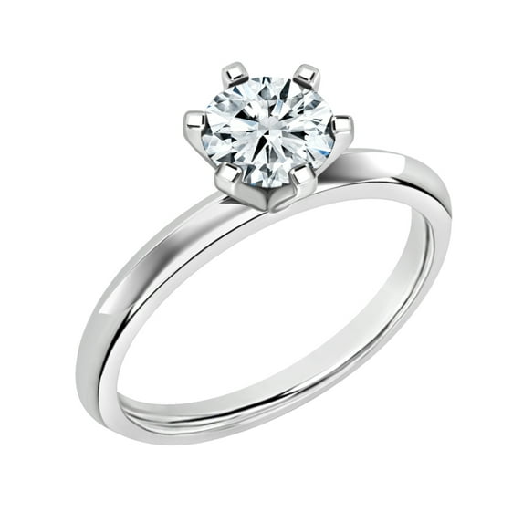 Dazzlingrock Collection IGI Certified 0.75 Carat Round Lab Grown White Diamond 6 Prong Classic Solitaire Engagement Ring for Women in 925 Sterling Silver Size 5.5