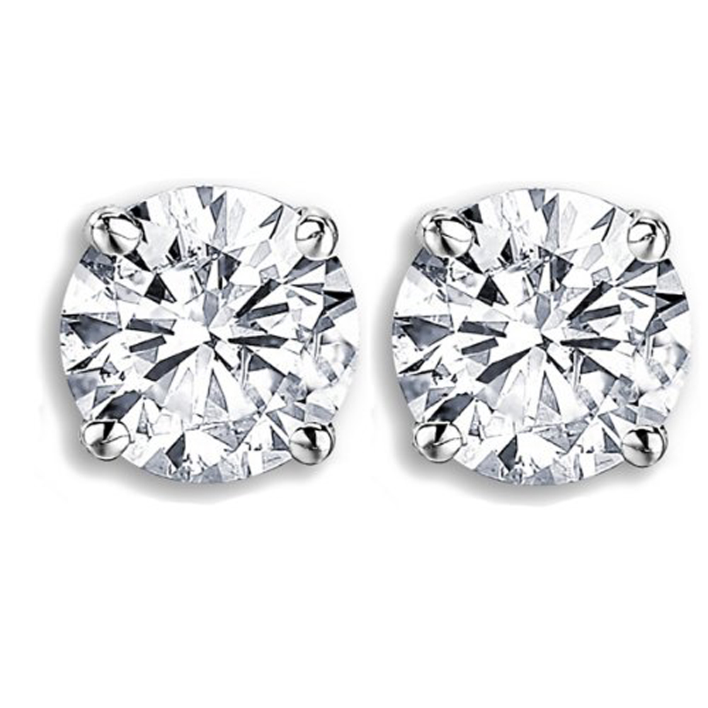 Dazzlingrock Collection IGI/DGLA Certified Diamond Stud Earrings - 0.55ctw, Sterling Silver, Screwback (Unisex)