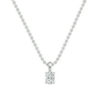 Dazzlingrock Collection IGI Certified 1.00 Cttw Oval Solitaire Lab Grown White Diamond 4 Prong Pendant Necklace with 18 inch Gold Chain for Women in 10K Solid White Gold