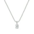 thumbnail image 1 of Dazzlingrock Collection IGI Certified 1.00 Cttw Oval Solitaire Lab Grown White Diamond 4 Prong Pendant Necklace with 18 inch Silver Chain for Women in 10K Solid White Gold, 1 of 6