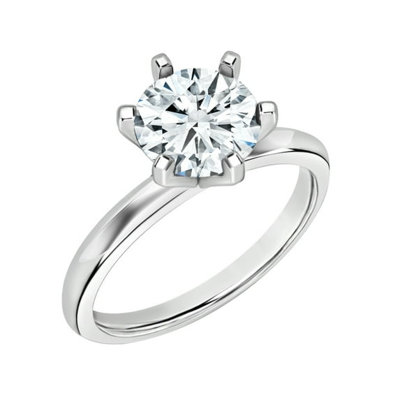 Dazzlingrock Collection IGI Certified 1.50 Carat Round Lab Grown White Diamond 6 Prong Classic Solitaire Engagement Ring for Women in 14K Solid White Gold Size 7.5