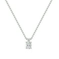 thumbnail image 1 of Dazzlingrock Collection IGI Certified 1.50 Cttw Oval Lab Grown White Diamond V Bail Solitaire Pendant Necklace for Women with 18 inch Gold Chain in 14K Solid White Gold, 1 of 6