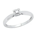 thumbnail image 1 of Dazzlingrock Collection Princess & Round White Diamond Halo Style Engagement Ring for Women (0.10 ctw, Color I-J, Clarity I2-I3) in 10K White Gold, Size 4.5, 1 of 5