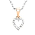 thumbnail image 1 of Dazzlingrock Collection Round Accent White Diamond Heart Pendant with 18 Inch Silver Chain for Women in 14K Rose Gold, 1 of 5