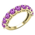 thumbnail image 1 of Dazzlingrock Collection Round Amethyst Anniversary Wedding Band for Women in 18K Yellow Gold, Size 8.5, 1 of 4