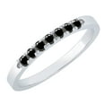 thumbnail image 1 of Dazzlingrock Collection Round Black Diamond 7 Stone Stackable Wedding Band for Women (0.26 ctw, Color Black, Clarity Opaque) in 10K White Gold, Size 7, 1 of 4