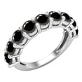 thumbnail image 1 of Dazzlingrock Collection Round Black Diamond Anniversary Wedding Band for Women (2.05 ctw, Color Black, Clarity Opaque) in 925 Sterling Silver, Size 7.5, 1 of 4