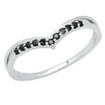 thumbnail image 1 of Dazzlingrock Collection Round Black Diamond Chevron Wedding Band for Women (0.15 ctw, Color Black, Clarity Opaque) in 925 Sterling Silver, Size 7, 1 of 6