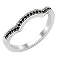 thumbnail image 1 of Dazzlingrock Collection Round Black Diamond Contour Curved Stackable Wedding Band for Women (0.10 ctw, Color Black, Clarity Opaque) in 925 Sterling Silver, Size 5.5, 1 of 4
